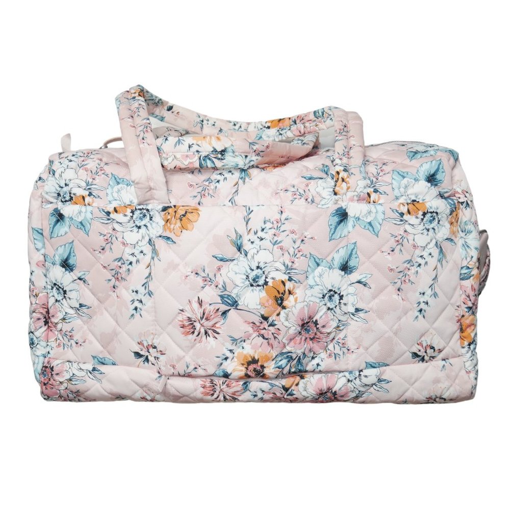 Vera Bradley Peach Blossom Bouquet Large Travel Duffel Bag Weekender Twill NWT - Picture 5 of 12